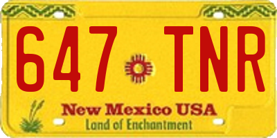 NM license plate 647TNR