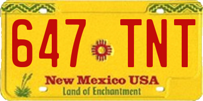 NM license plate 647TNT