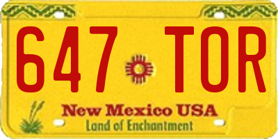 NM license plate 647TOR