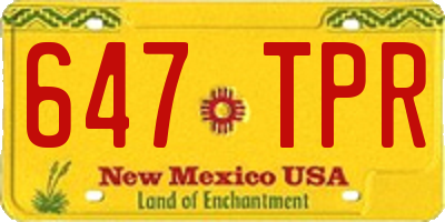 NM license plate 647TPR