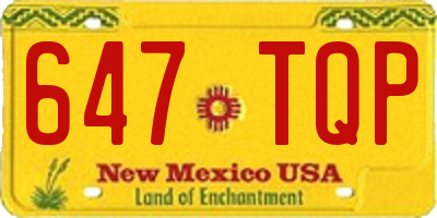 NM license plate 647TQP