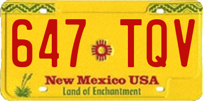 NM license plate 647TQV