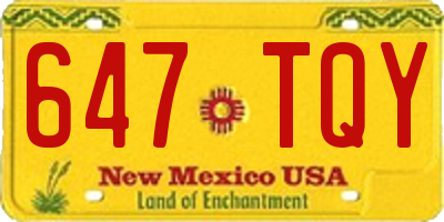 NM license plate 647TQY