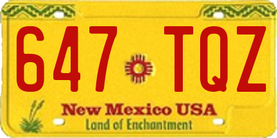 NM license plate 647TQZ