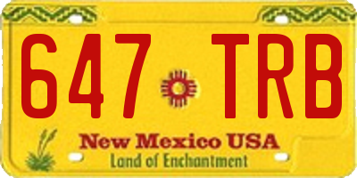 NM license plate 647TRB
