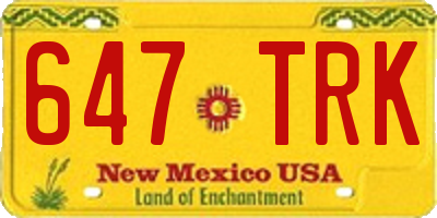 NM license plate 647TRK