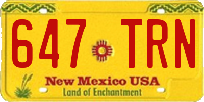 NM license plate 647TRN