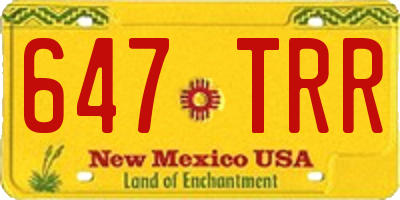 NM license plate 647TRR