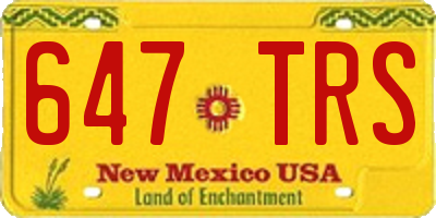 NM license plate 647TRS