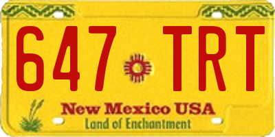 NM license plate 647TRT