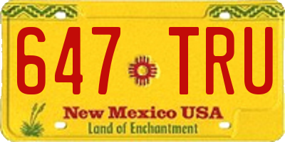 NM license plate 647TRU
