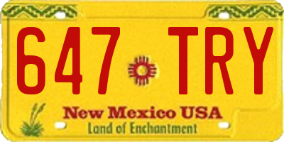 NM license plate 647TRY