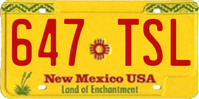 NM license plate 647TSL