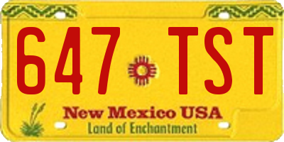 NM license plate 647TST