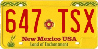 NM license plate 647TSX