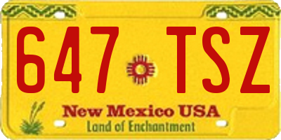 NM license plate 647TSZ