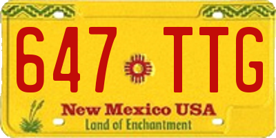NM license plate 647TTG