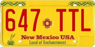 NM license plate 647TTL
