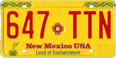 NM license plate 647TTN