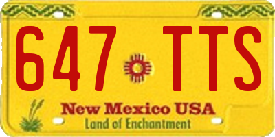 NM license plate 647TTS