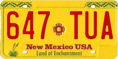 NM license plate 647TUA