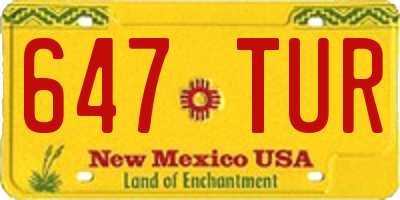 NM license plate 647TUR