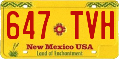 NM license plate 647TVH
