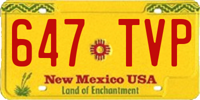 NM license plate 647TVP