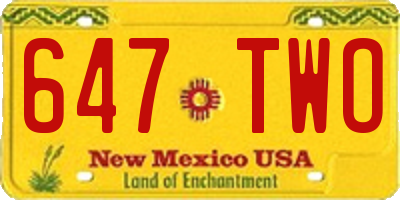 NM license plate 647TWO