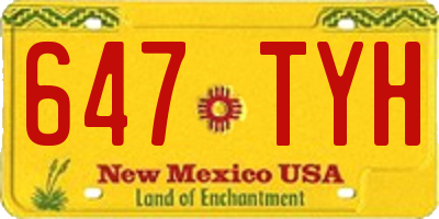 NM license plate 647TYH