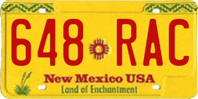 NM license plate 648RAC