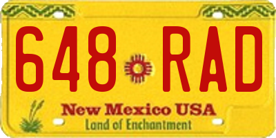 NM license plate 648RAD