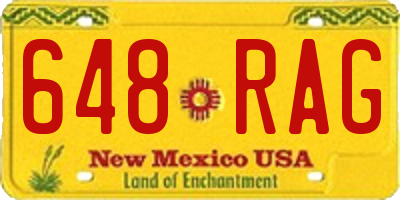 NM license plate 648RAG