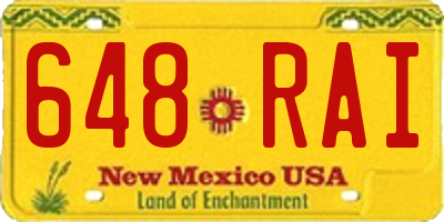 NM license plate 648RAI