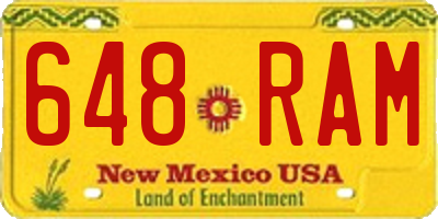 NM license plate 648RAM