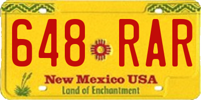 NM license plate 648RAR