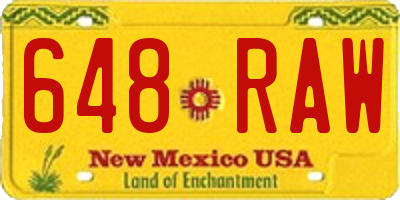 NM license plate 648RAW