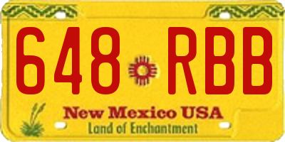 NM license plate 648RBB