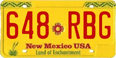 NM license plate 648RBG