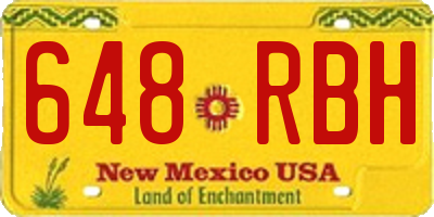 NM license plate 648RBH