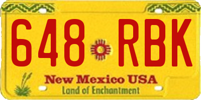 NM license plate 648RBK