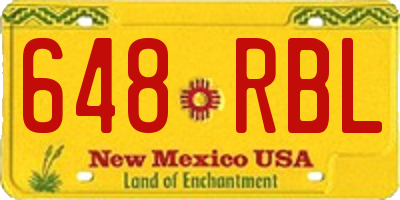 NM license plate 648RBL