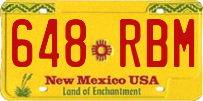 NM license plate 648RBM