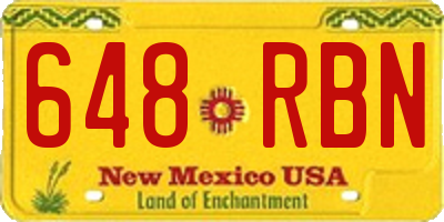 NM license plate 648RBN
