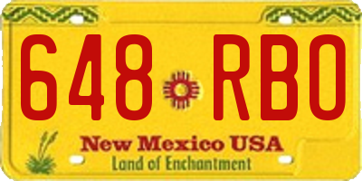 NM license plate 648RBO