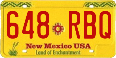NM license plate 648RBQ