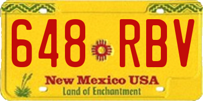 NM license plate 648RBV