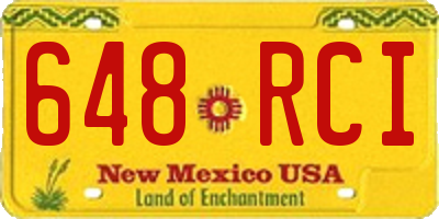 NM license plate 648RCI