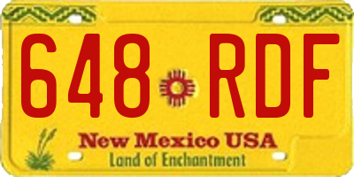 NM license plate 648RDF