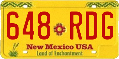NM license plate 648RDG